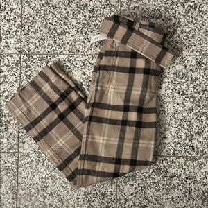 Aritzia Wilfred Plaid Wool New Tie Front Pants Size 00 NWT Comes